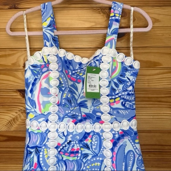 Lilly Pulitzer Janelle shift in blue peri pinch pinch size 0 NEW - Picture 2 of 5
